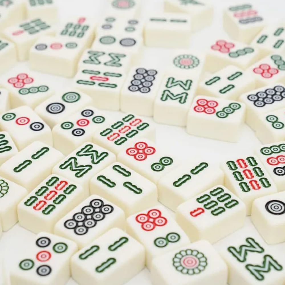 Mini Mahjong Set - Portable Traditional Chinese Board Game with 144 Stones for Family Travel and Tabletop image number 4