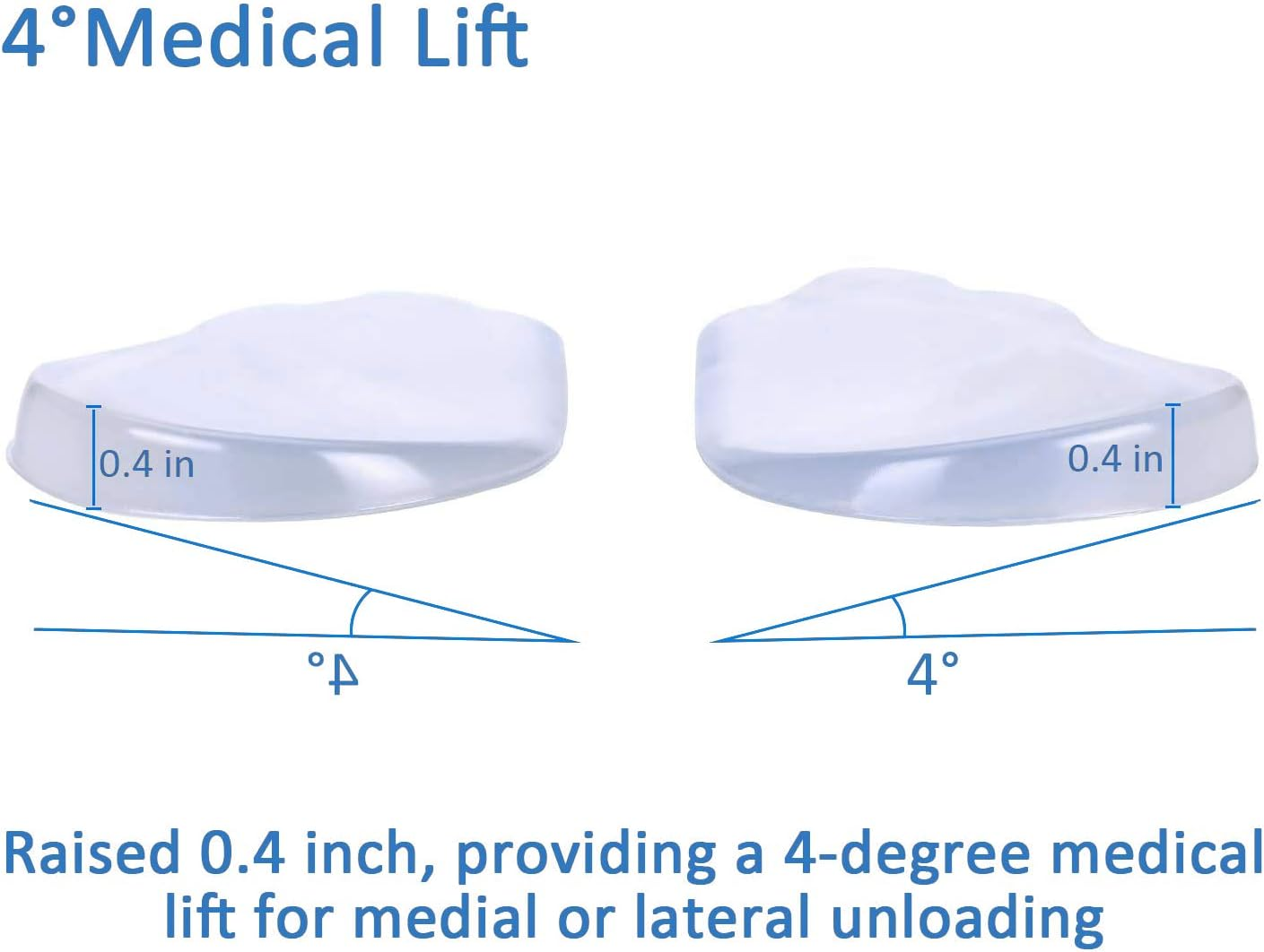 Medial & Lateral Heel Wedge Silicone Insoles - Supination & Pronation Corrective Adhesive Shoe Inserts Foot Alignment, Knock Knee Pain, Bow Legs, O/X Type Leg, Oste, Oarthritis (4 Pairs), 4 Pairs image number 2