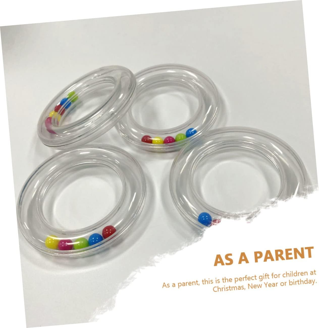 4Pcs Transparent Rattles Handheld Soothing Toys Funny Rattle Toys for Boy Girl Safe and Musical Instruments for Christmas and Birthdays image number 5