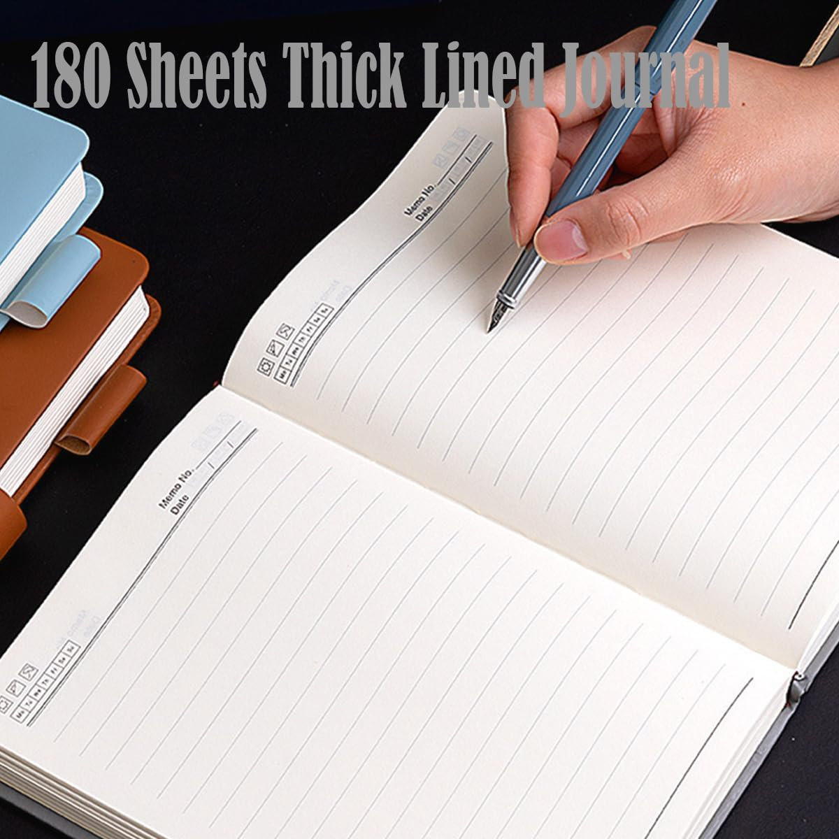 Lined Journal Notebook,80Gms College Ruled with 360 Numbered Pages,A5 Hardcover Notebook for Journaling Writing Work Business Study Office Travel Recording (Green) image number 1