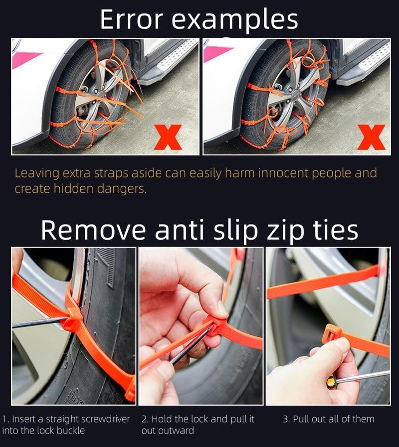 Universal Winter Car Tyre anti - Skid Snow Chains Universal Stainless Steel Snow Chains, Emergency Snow Tyre Chains,10 Pcs image number 5