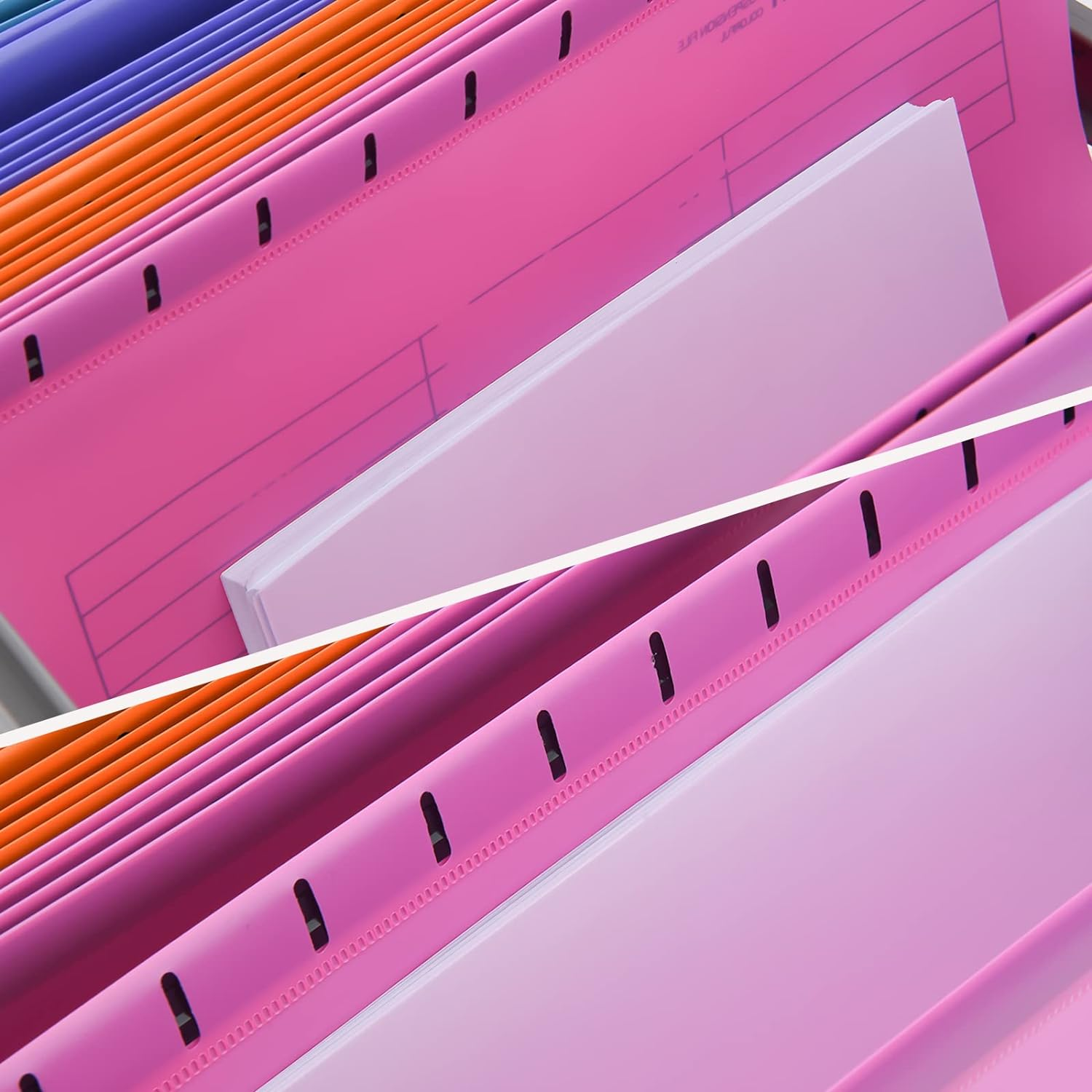 20PC White PP Filing Cabinet A4 Suspension Files Hanging Files Folders with Tabs and Inserts, Filing Cabinet Haning File for Office School Desktop File Storage, File Classification (White)