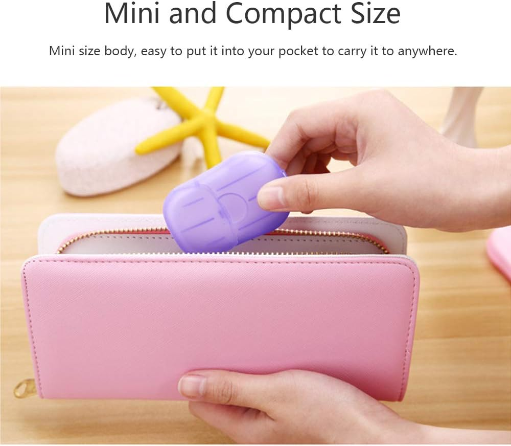 Travel Portable Soap Flakes with Storage Box Co Ainer 200Pcs Soap S Sce Ed Foaming Soap Hand Washing Cleaning Supplies image number 4
