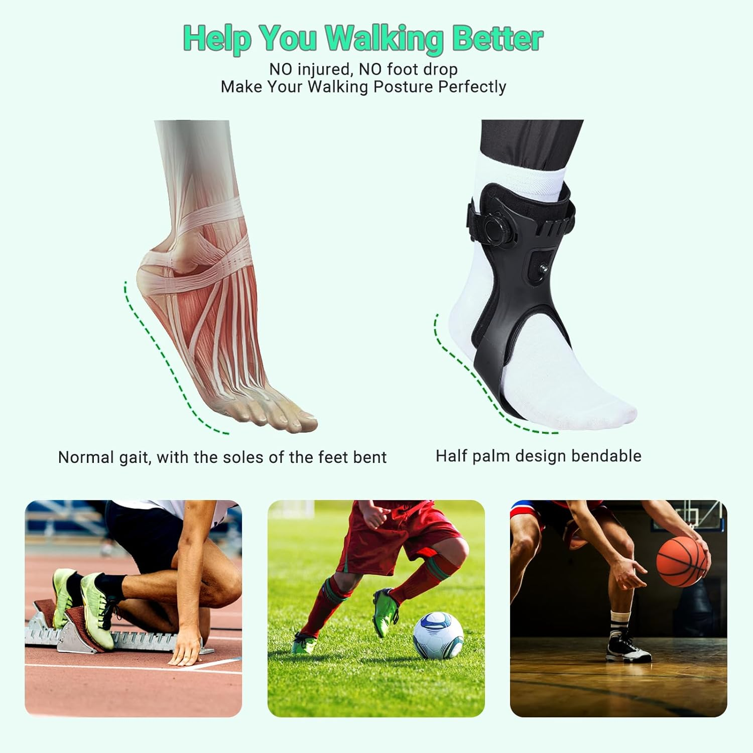 Ankle Foot Orthosis Brace for Foot Drop,Afo Ankle Brace Foot up Stabilizer for Hemiplegia, Ankle Support Shoes Walking for Stroke Rehab Training at Home (M, RIGHT) image number 4