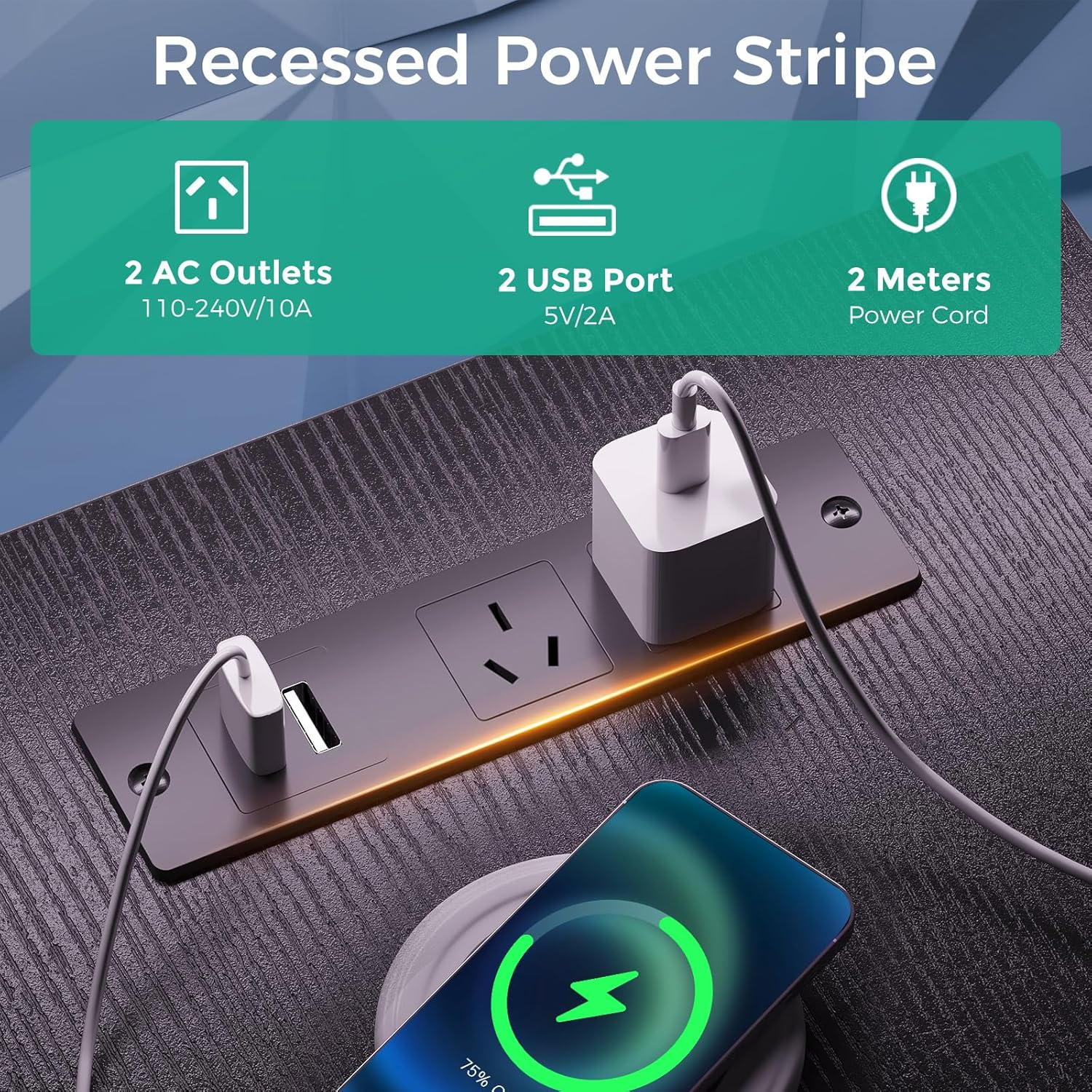 ODK L Shaped Computer Desk with 10 Colour RGB LED Lights&2 AC Outlets, Home Office Desk with Flexible Monitor Stand, Corner Desk with 3 Drawers Reversible Storage Shelves，126 * 80 * 92.7Cm, Black image number 5