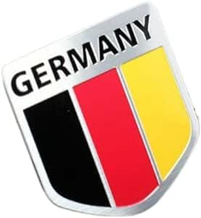 AIMALL Flag of Australia Germany Aluminium Car Emblem Badge Decal Sticker 5X5Cm (1.97X1.97In) &ndash; Weather-Resistant Vehicle Sticker, Durable Aluminium Alloy