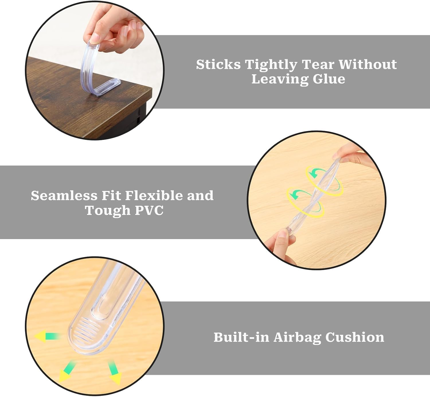 Self Adhesive Rubber Bumpers Strip, 4Pcs Short Self Adhesive Clear Rubber Bumper Stripes,Rubber Chair Wall Protector,Clear Furniture Bumpers Silicone Cabinet Door Bumper Adhesive Wall Protector Bumper image number 3