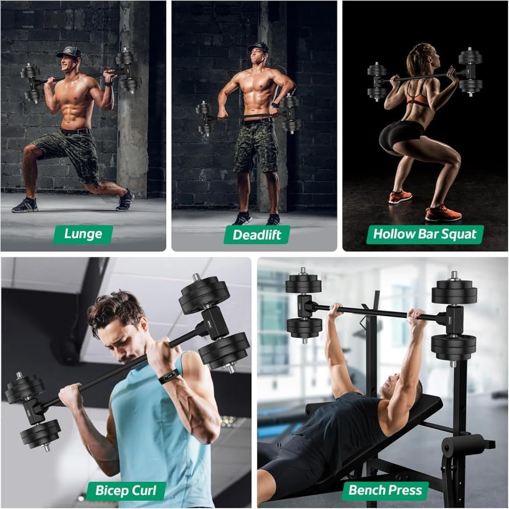 Dumbbell Barbell Converter Bar,Convert Dumbbells to Barbell Set and Kettlebell for Home Fitness,Adjustable Weight Capacitry Bar Convert to Dumbbell Set,For Home Gym Full Body Workouts image number 3