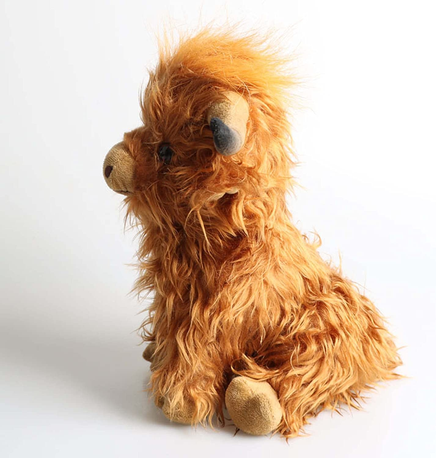 9.8Inch Simulation Highland Cow Plush Toy Soft Stuffed Animal Doll Realistic Scottish Highland Cattle Plushies image number 2