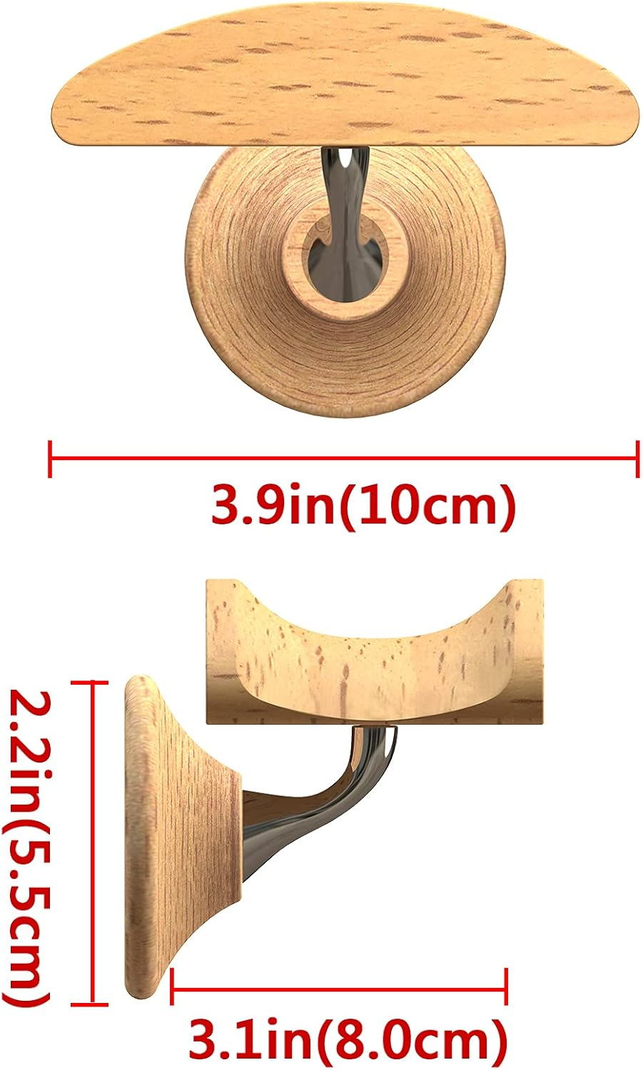 Geekria Wooden Headphone Wall Mount for Over-Ear Headphones, Headset Wall Mount, Headsets Hanger Compatible with Apple Airpods Max, Sony WH-1000XM6, WH-1000XM5, Bose QC45, QC35 Headphones.