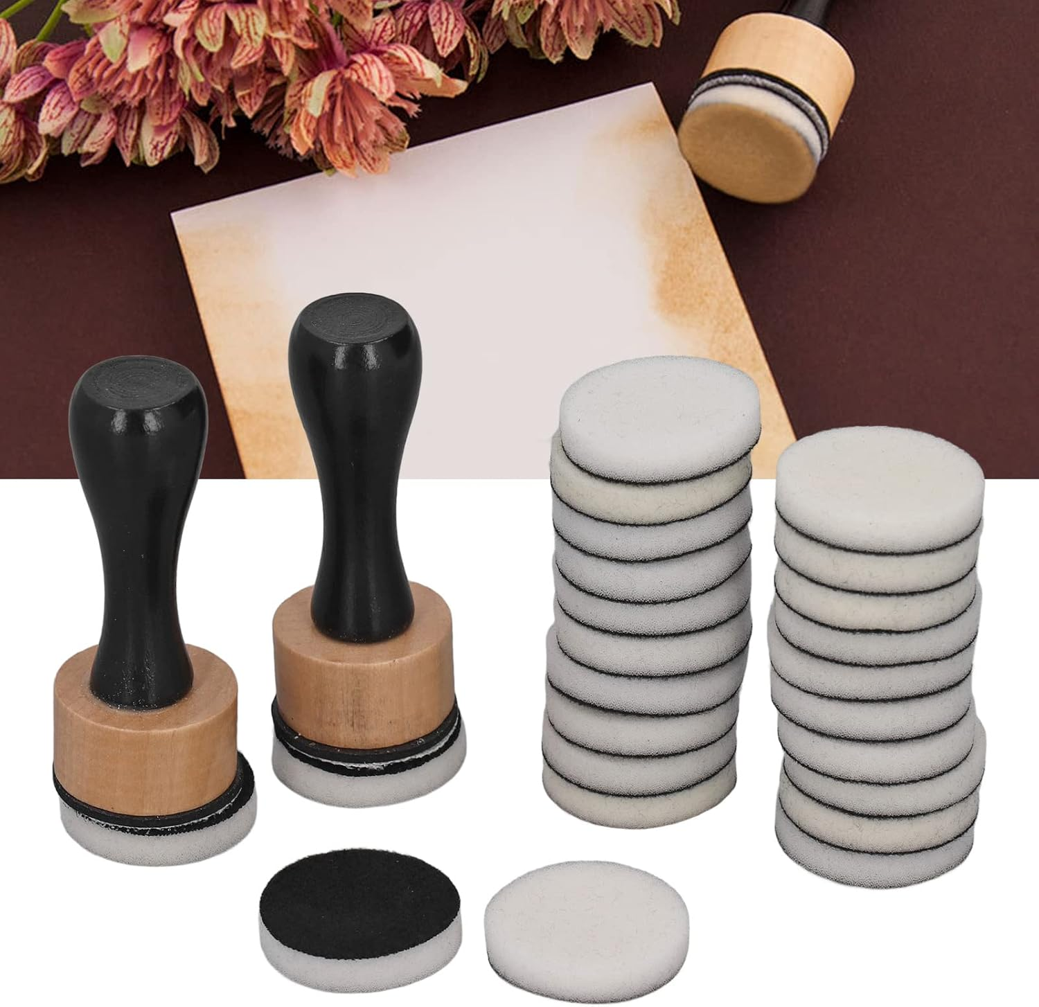 Ink Blending Tool, Wooden Handle Ink Paints Mixing Blending Tool DIY Crafts Painting Tools for Scrapbooking image number 3