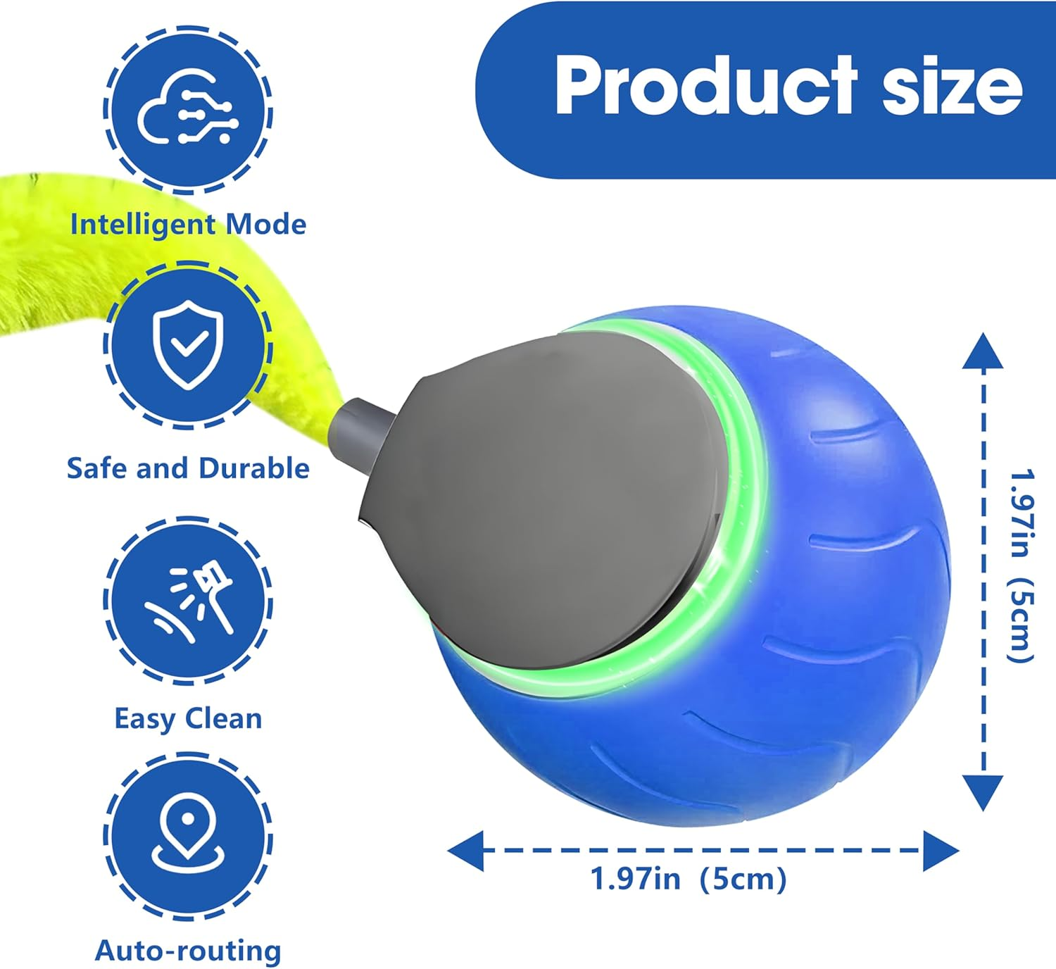 Interactive Cat Toy Ball with Tail&ndash;2025 Upgrades Cat Toys for Indoor USB-C Rechargeable image number 1