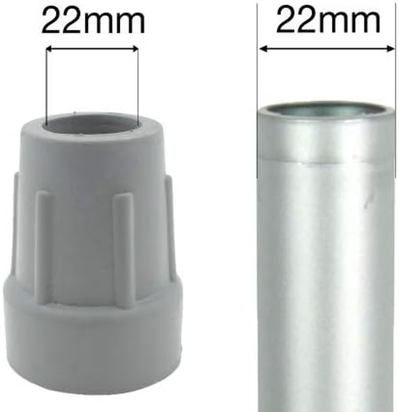 Qty: 4X 22Mm Heavy Duty Rubber Ferrules Tips for Walking Sticks Crutches Zimmer Frames - Grey - by Lifeswonderful image number 2