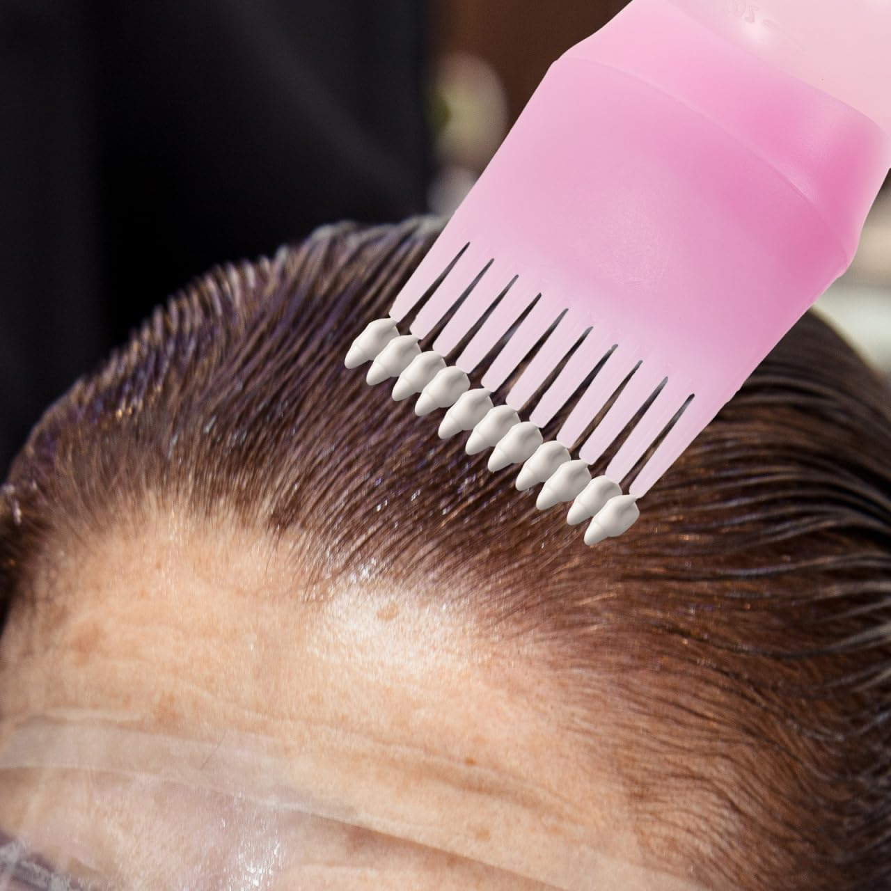 3Pcs Root Comb Applicator Bottle - Hair Oiling Dyeing Bottle with Brush Hair Color Comb Applicator for Salon Baber Shop Spa Home Hairstyling - As Shown image number 5