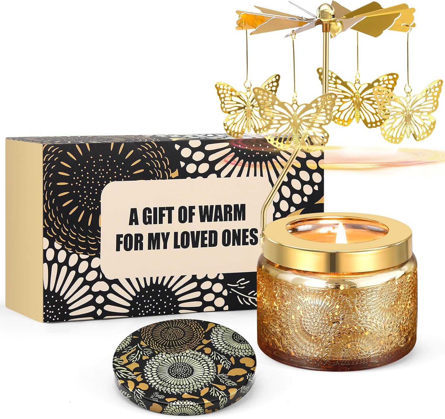 Elegant Rotating Candle, Auto-Rotating Scented Candle, Creates Romantic Ambiance, Butterfly Rotating Candles for Mom Girlfriend Sister Wife, Perfect for Birthdays, Weddings & Holidays Gift(Osmanthus) image number 4