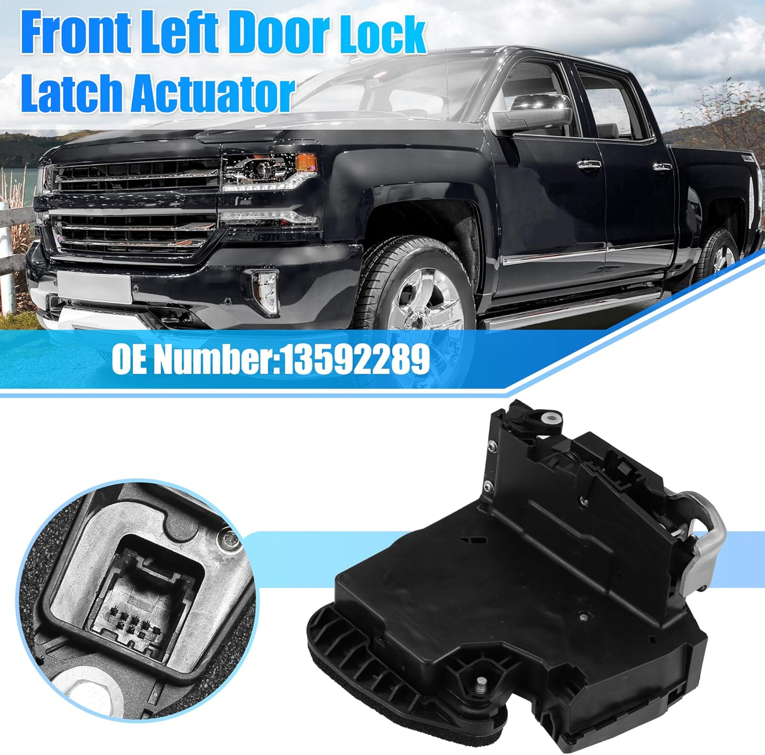 X AUTOHAUX Front Left Door Lock Actuator for Chevrolet Silverado 1500 2015-2018 for GMC 13592289 Door Latch Lock Actuator image number 4