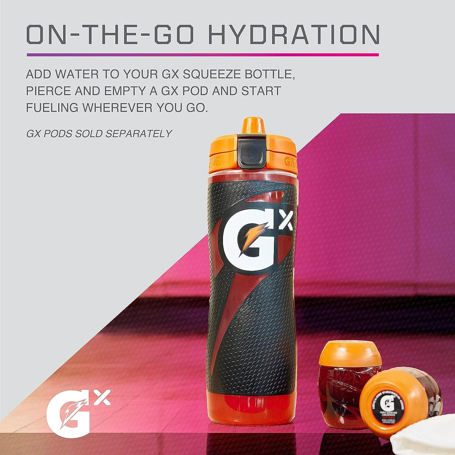 Gatorade Gx Hydration System, Non-Slip Gx Squeeze Bottles Faded Flag image number 4