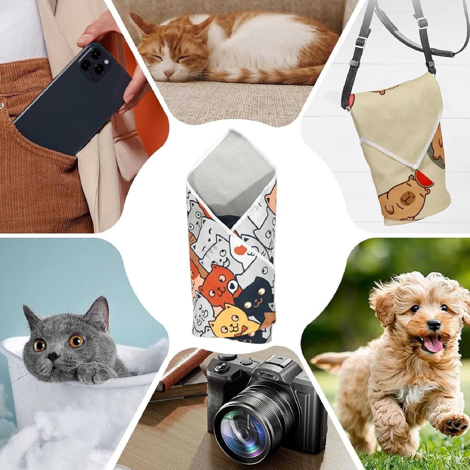Cat Grooming Bag, Cat Wrap for Cutting Claws, Self Adhesive Cat Wrap, Cat Wrap for Cutting Nails, Multifunctional Pet Tool Cat Grooming Wrap, Self-Adherent, Anti-Bite, Anti-Scratch (50 * 50Cm) image number 4