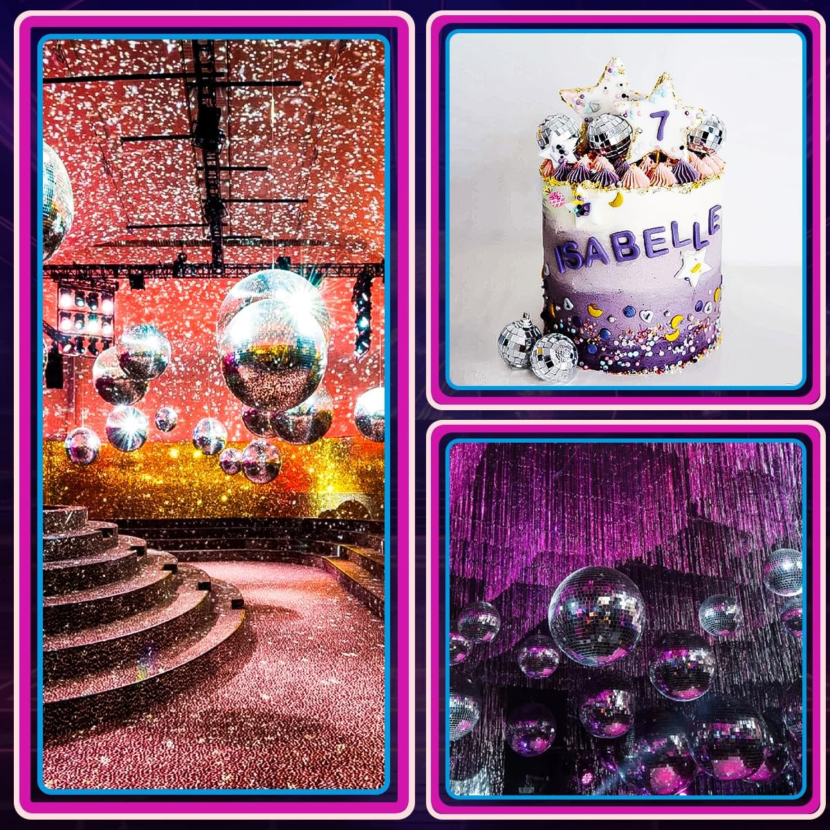 17 Pcs Mirror Disco Ball Ornament Reflective Hanging Disco Ball Decor Red Disco Ball Decorations for Christmas Tree Home Party Wedding Table Centerpiece - Red image number 6