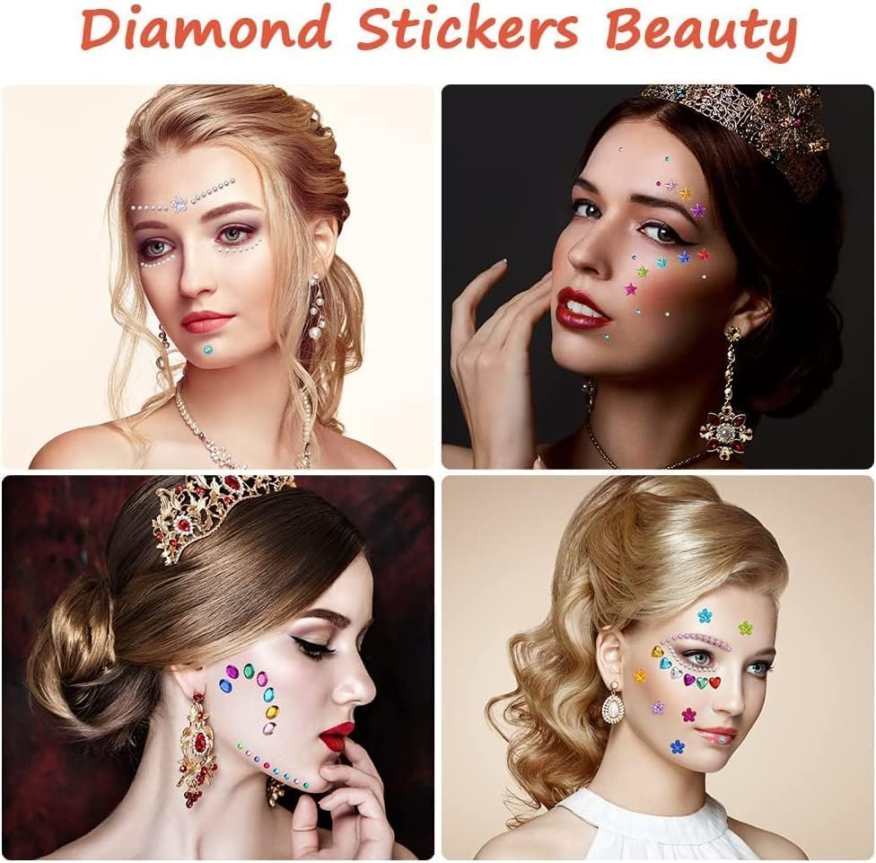 Gem Stickers, 1510 Pcs Rhinestone Self Adhesive Jewel Stickers, Bling Gems for Crafts, Stick on Gems for Makeup, DIY, Eye, Nail, Multiple Shapes. image number 5