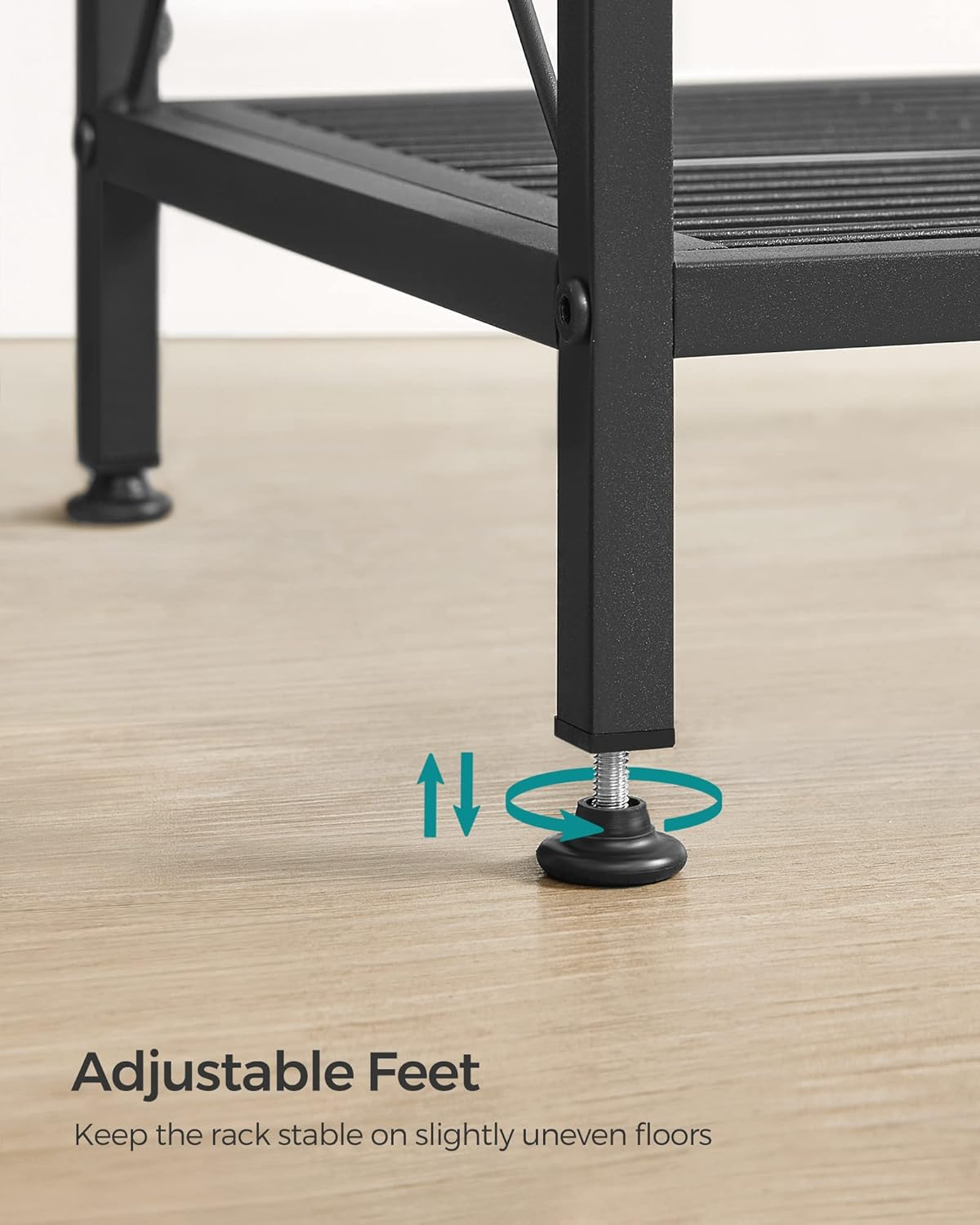 SONGMICS 5-Tier Metal Storage Rack, Shelving Unit with X Side Frames, Dense Mesh, 12.6 X 23.6 X 57.3 Inches, for Entryway, Kitchen, Living Room, Bathroom, Industrial Style, Black UBSC165B01 image number 1