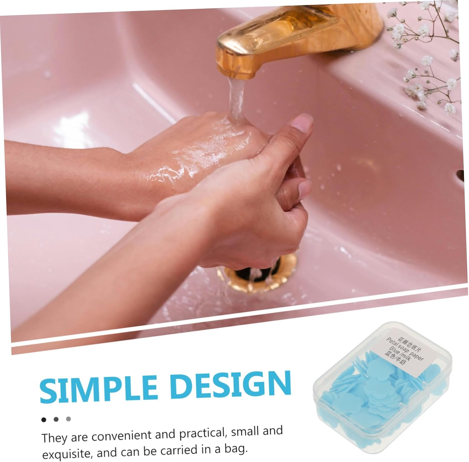Portable Travel Soap Slices Antibacterial Hand Wash Soap Sheets Milk Scent Small Box for Children and Students Outdoor Camping Hiking Personal Care