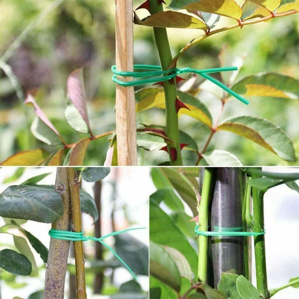 2X Reusable Durable Strong 4M Garden Soft Green Wire Twist Tie Plant Support image number 1