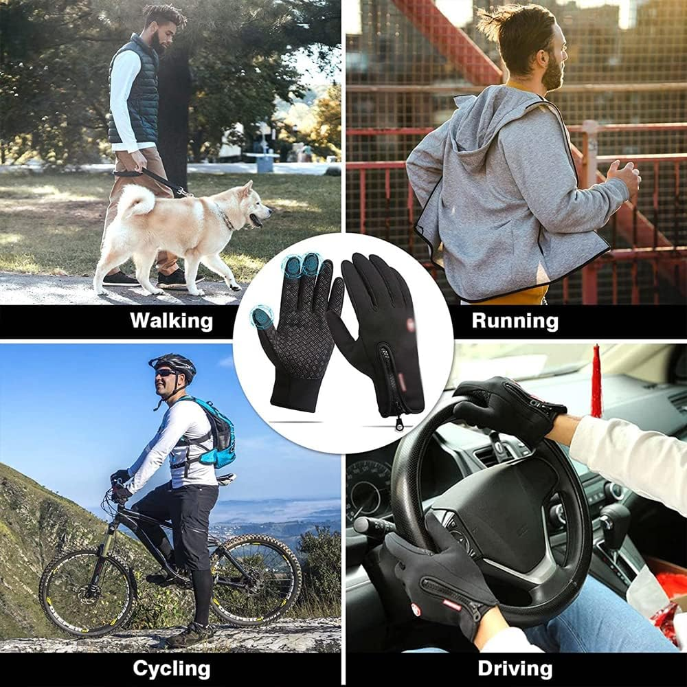 Winter Warm Windproof Waterproof Anti-Slip Thermal Touch Screen Gloves Unisex XL image number 4