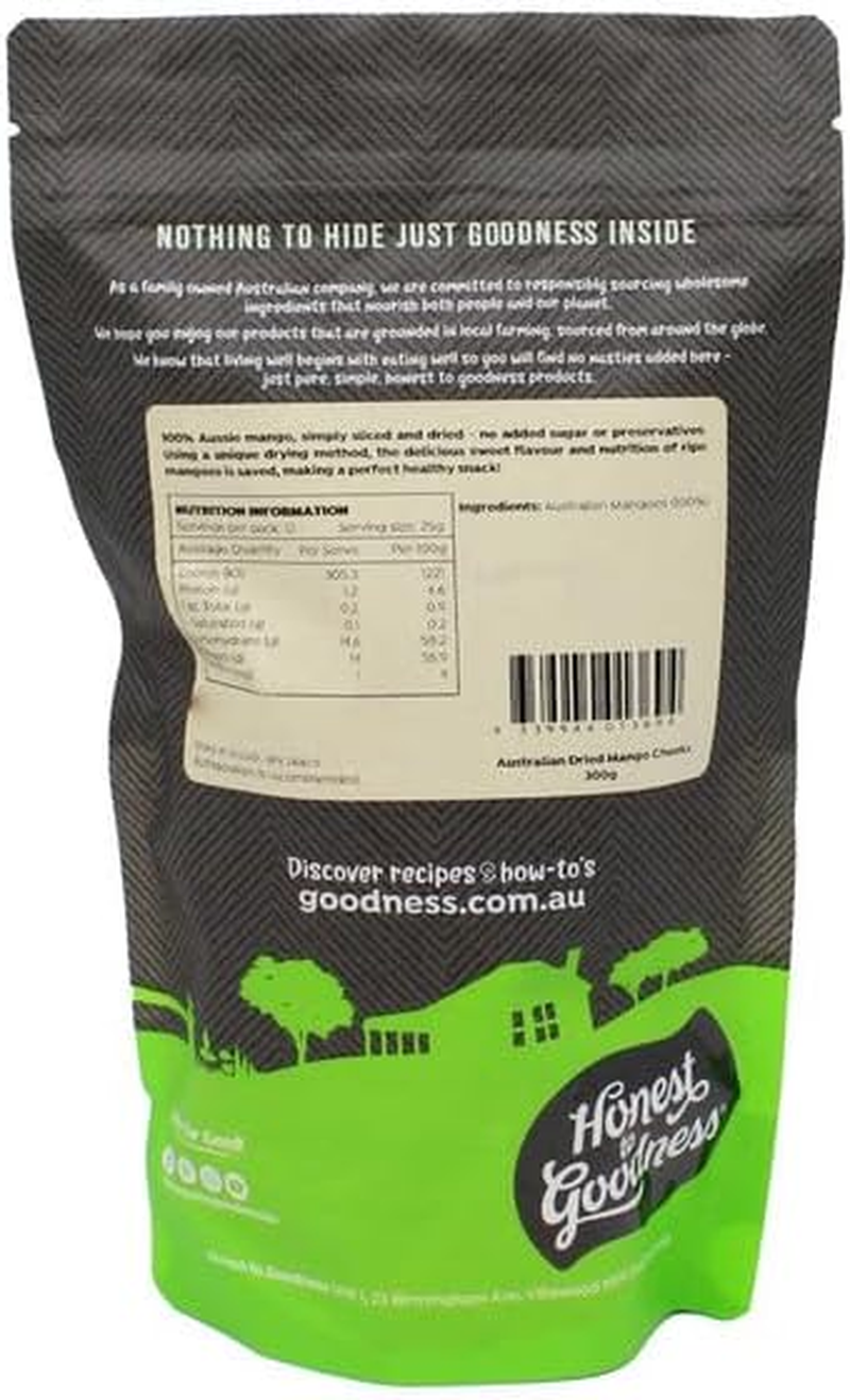 Honest to Goodness, Australian Dried Mango Cheeks, 300 Grams - a Chewy and Irresistible Snack Offering a Pure, Wholesome Goodness Experience in Every Bite. image number 5