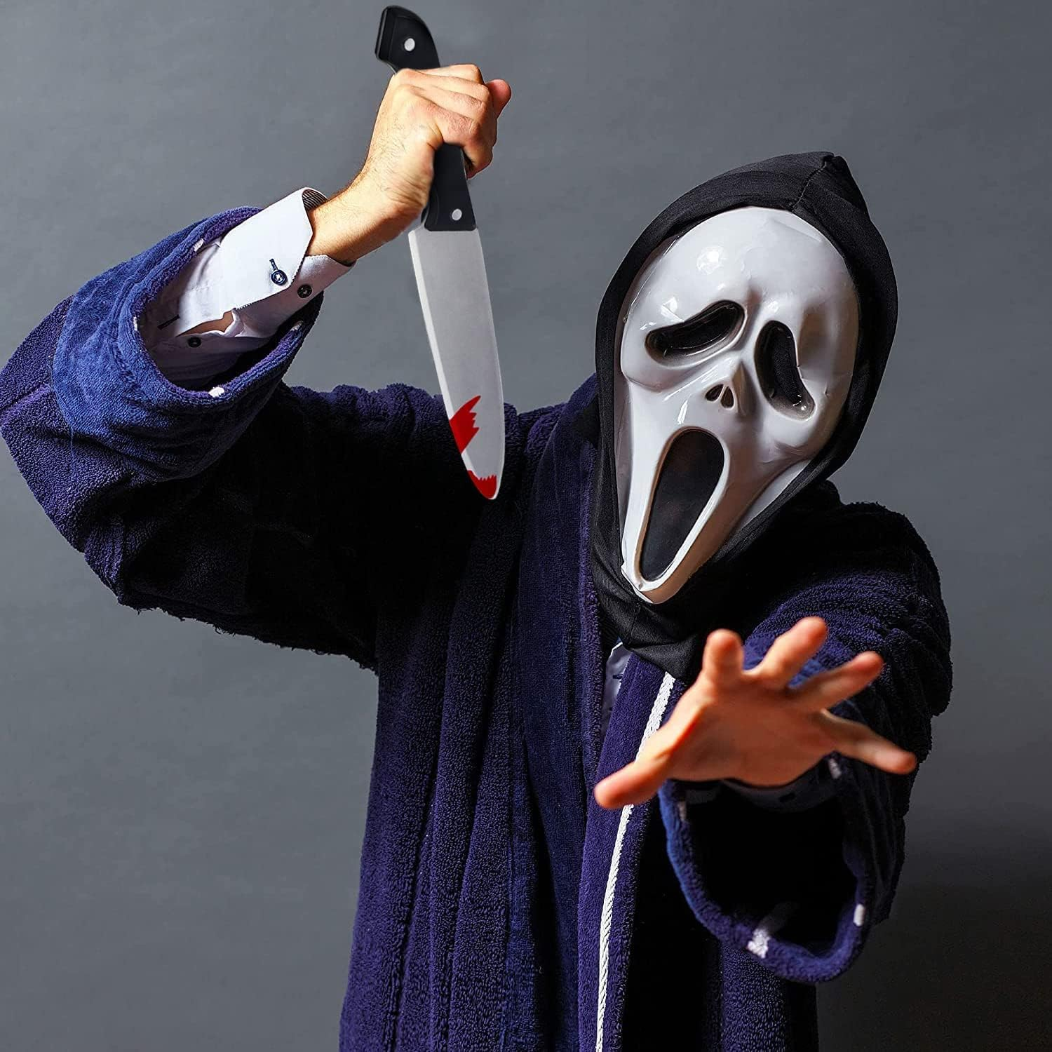 VZQI Plastic Knife 2Pcs Classic Halloween Blood Knife Horror Butcher Knife Props