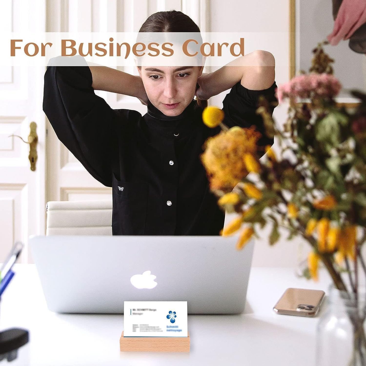 20Pcs Table Number Holders Stands, Wood Sign Holders for Wedding Table Numbers, Menu Holder Place Card Holders for Display Name Card Photo Memo