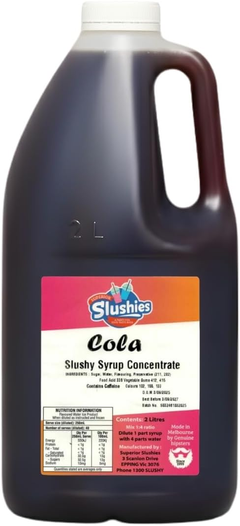 Superior Slushies Cola Slushy Syrup Concentrate &ndash; Sweet & Fun Flavour &ndash; Premium Slushie Mix for Frozen Drink & Slushy Machines &ndash; 2L Bottle image number 1