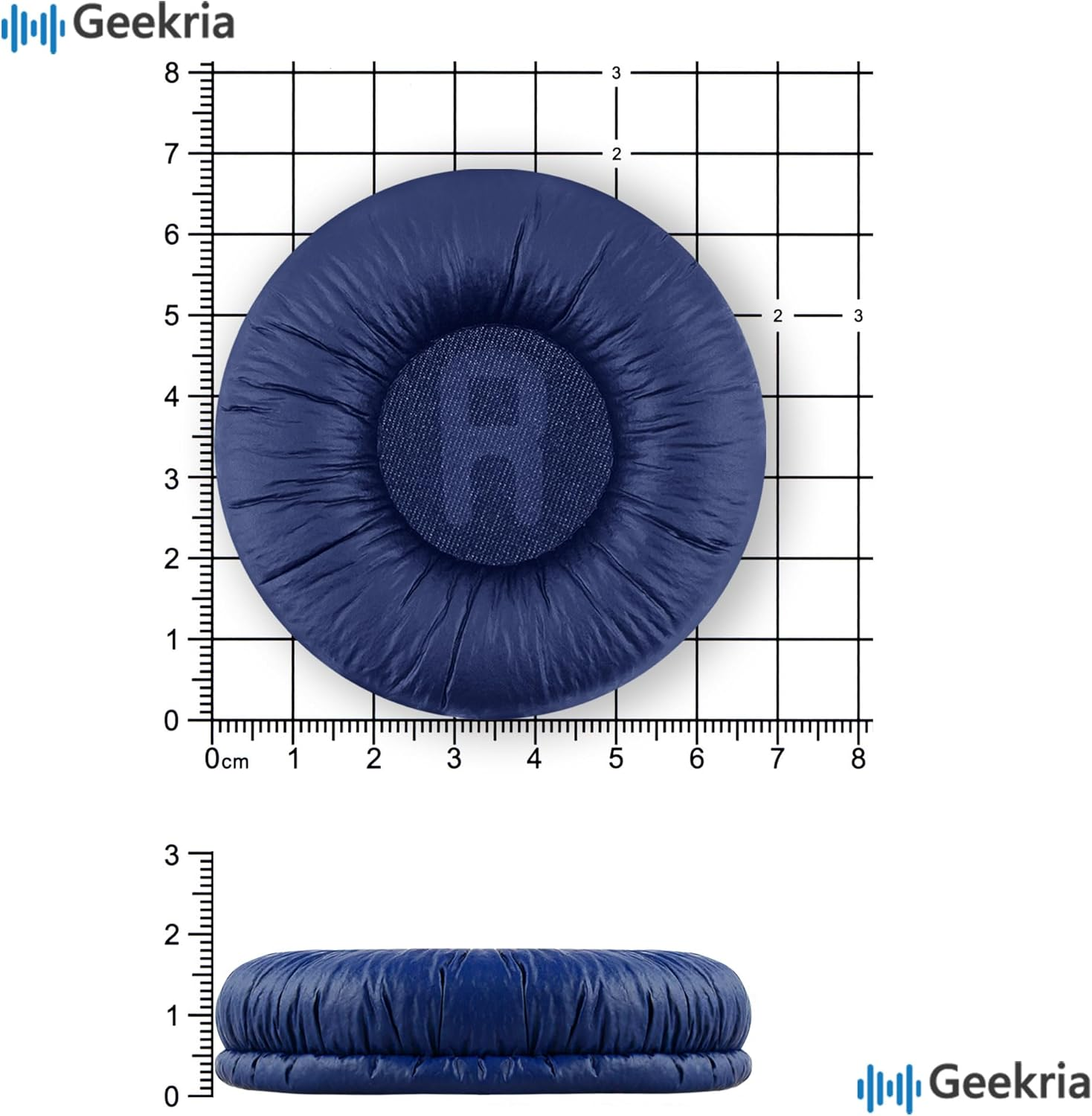 Geekria Quickfit Leatherette Replacement Ear Pads Compatible with JBL JR 300/ 300BT, T450BT, T500BT, Tune 500/ 500BT/ 510BT/ 520BT Headphones, Ear Cushions with Video Guide (Blue) image number 5