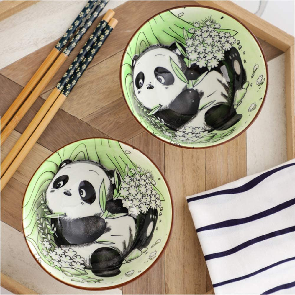 Panda Ceramic Cereal Bowls,Breakfast Bowls, Ceramic Soup Bowls, Ceramic Bowls,Porcelain Bowls for Kitchen, for Cereal, Salad, Pasta,Dessert, Dishwasher, Microwav Safe for Lunch and Dinner (4) image number 6