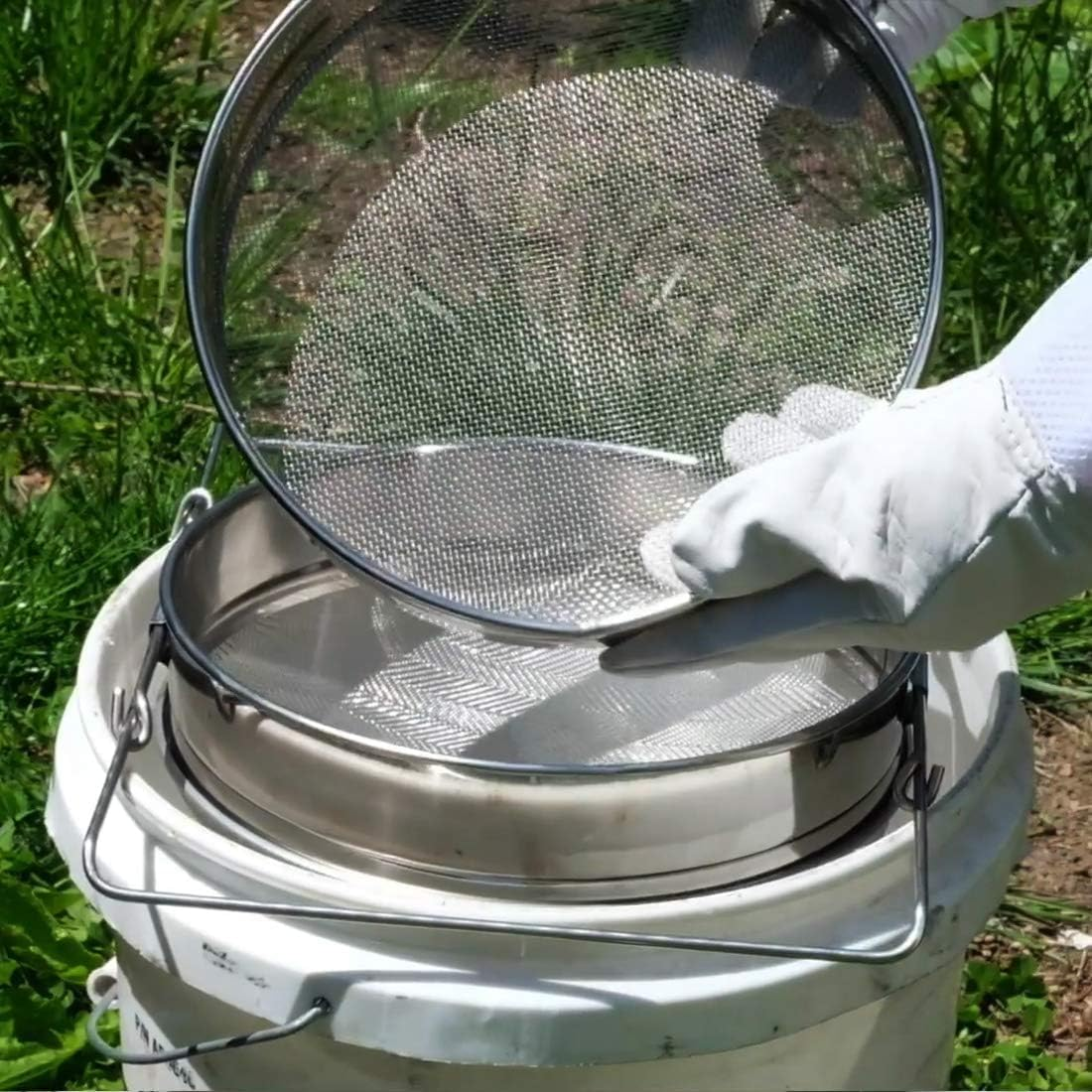 Stainless Steel Honey Filter Double Mesh Beekeeping Equipment Tool, Double Sieve Honey Fragment Filter image number 4