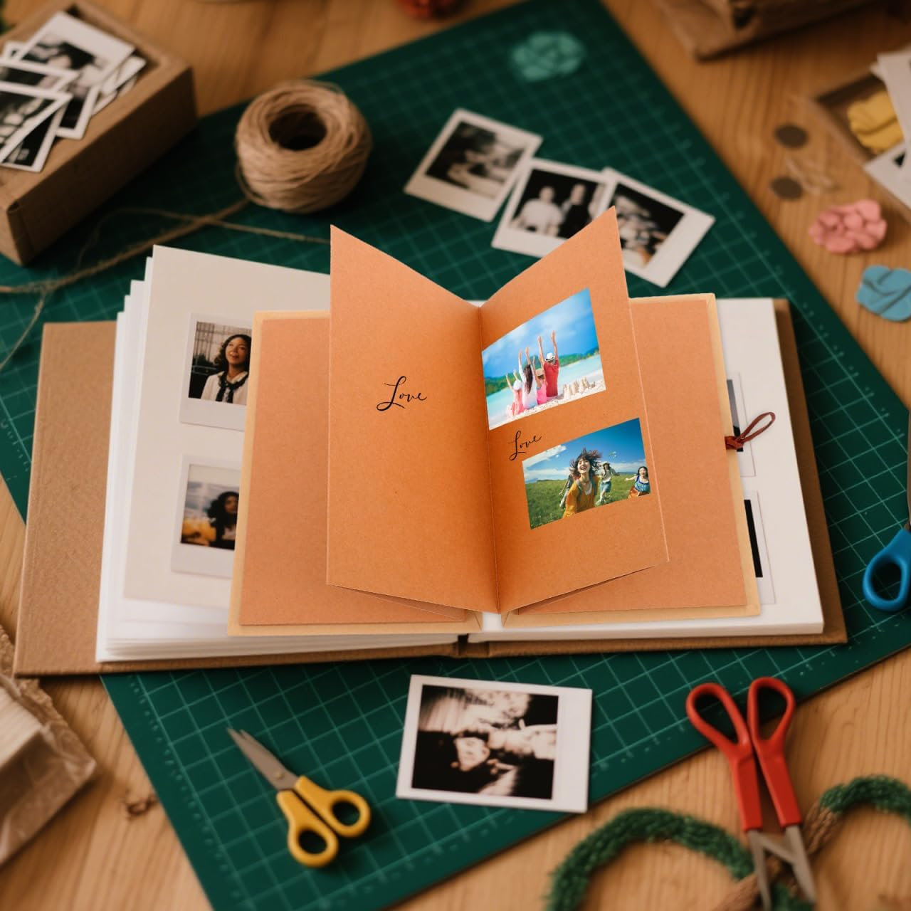 GALPADA Mini Photo Book Scrapbook Kraft Paper Memory Book for Couples Girls Baby Traveling Birthday Holiday image number 1