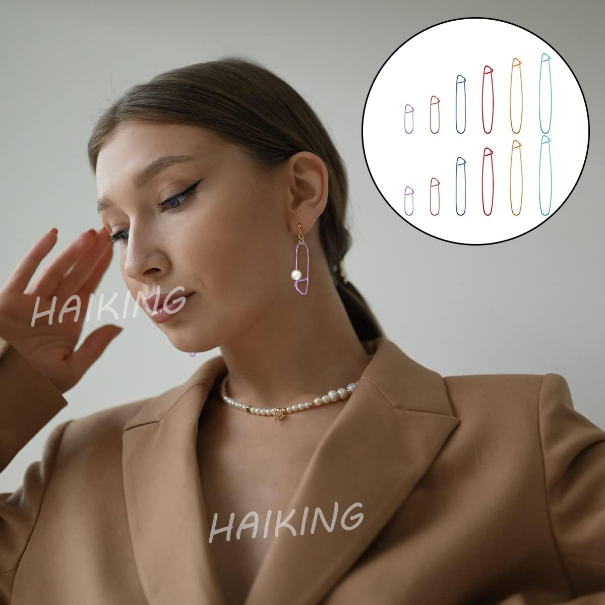 Knitting Tool, 12 Pcs Yarn Stitch Holder for Sweater, Crochet Knitting, Sewing (6 Sizes) image number 6