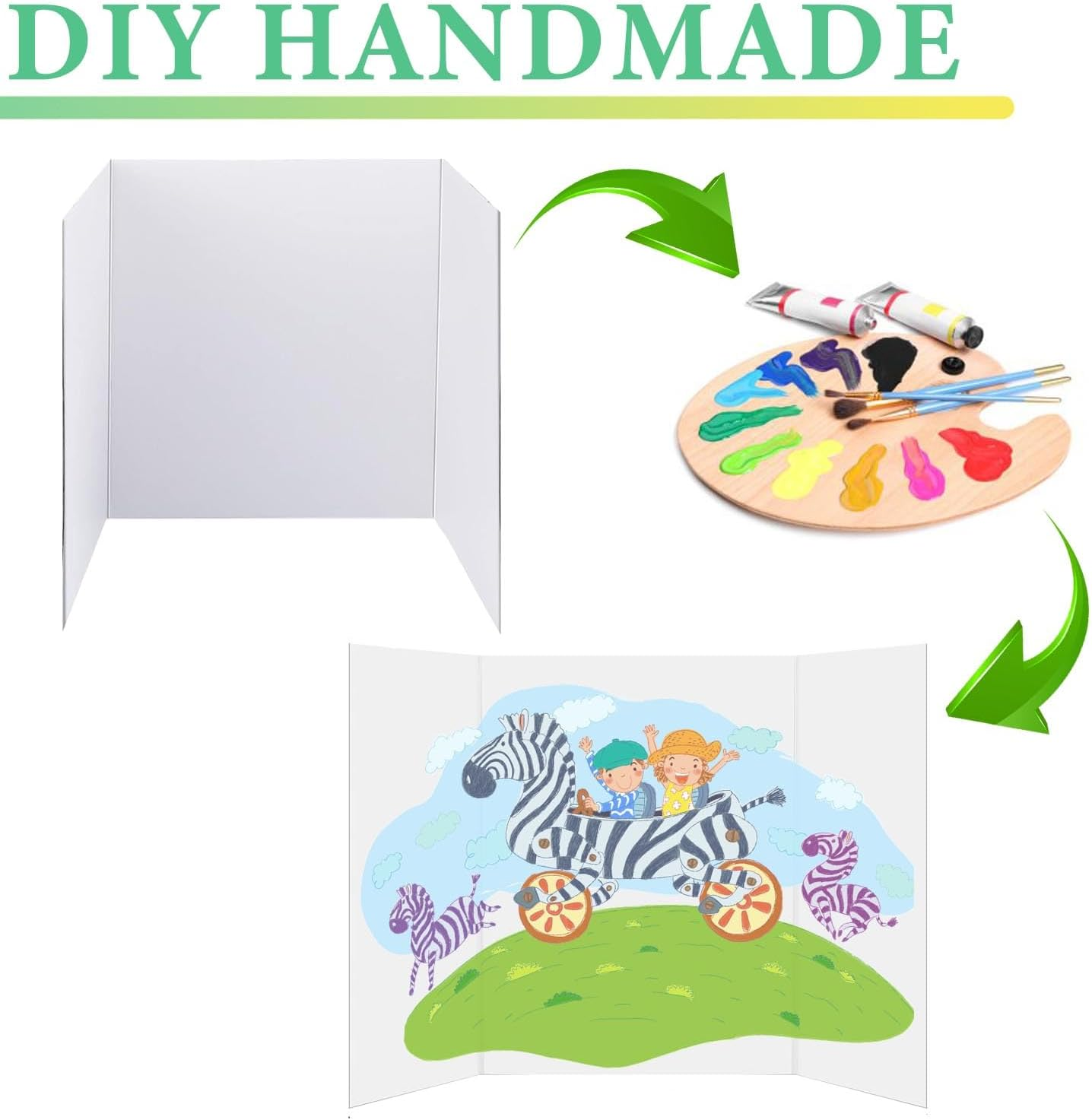 Trifold Poster Board, 24" X 16", 3-Pack, White Corrugated Display Boards for Science Fairs, School Projects, Event Displays, and Business Presentations image number 4