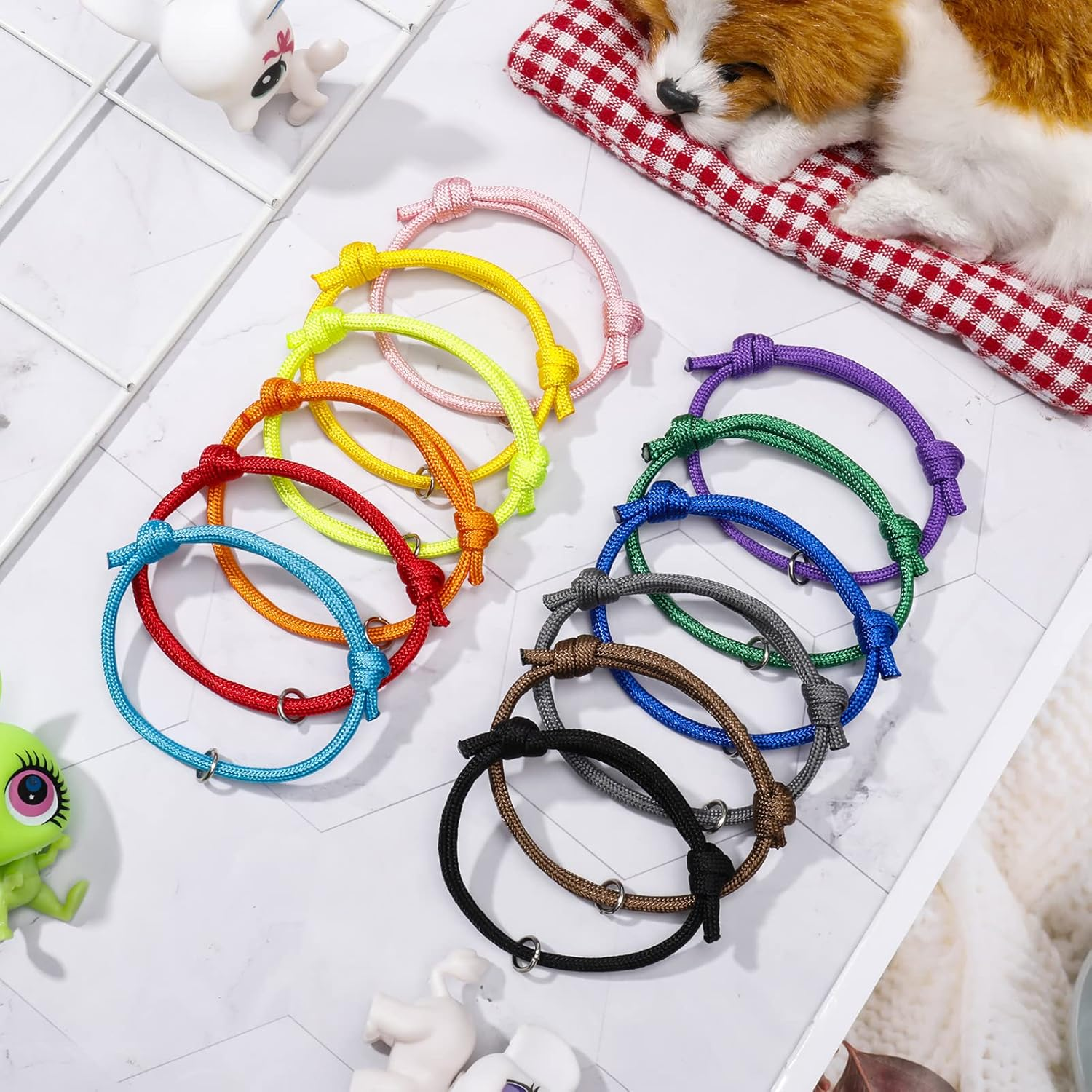 Tonyg-P 12Pcs Puppy ID Collars Whelping Collars Adjustable Puppy ID Bands Identification Puppy Collar for Dog Kitten Newborn Pet,Multi Coloured (S,12-20CM) image number 1