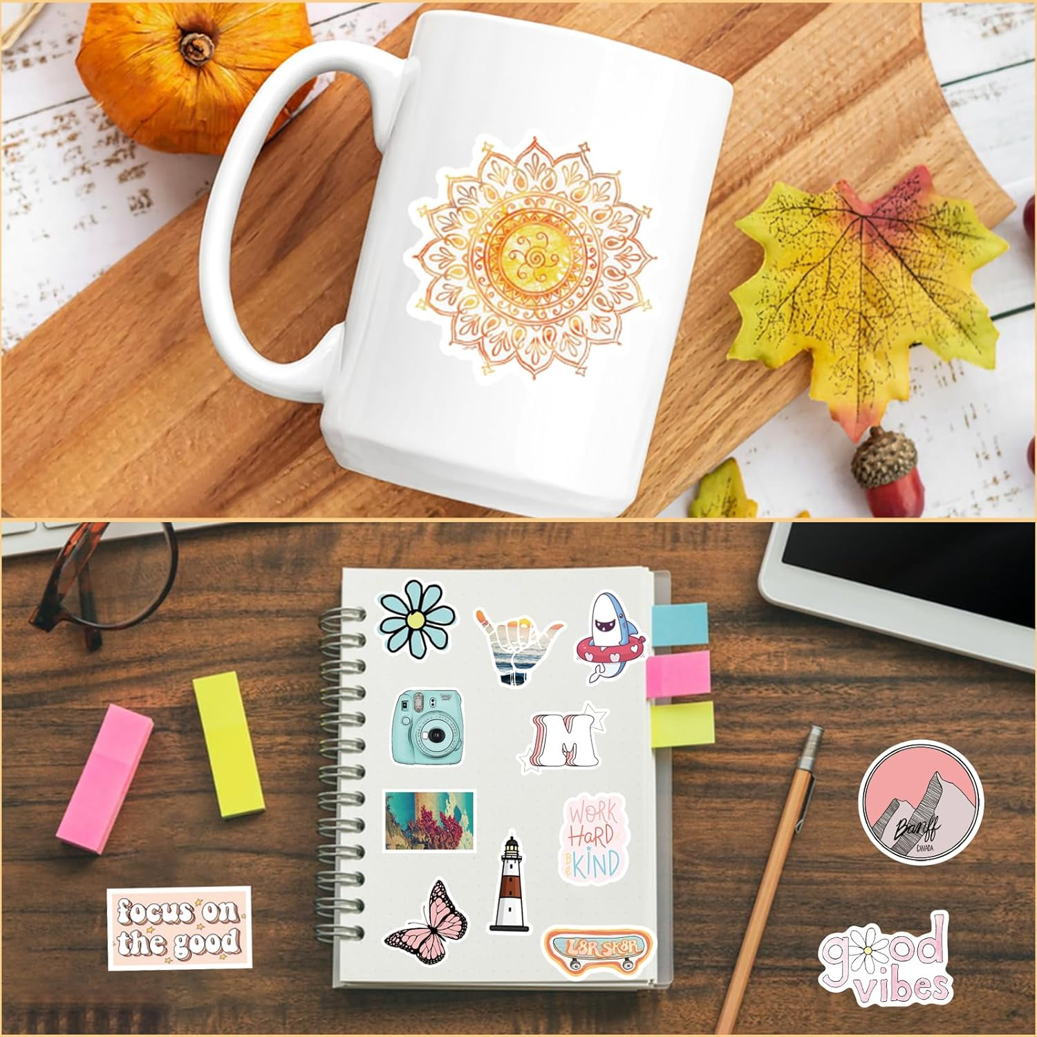 Aesthetic Stickers 200PCS VSCO Aesthetic Vinyl Cute Asthetic Stickers for Journaling,Water Bottle Sticker Pack for Teens Girls Kids image number 4