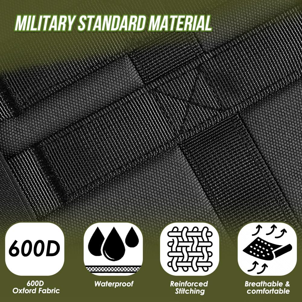 AUTOWT Tactical Dog Harness with Leash and Patches - Service Dog Vest with Rubber Handle and Dual Buckle for Running Training Walking - No Pull Dog Harnesses for Small Medium Large Dogs (Black, M) image number 1