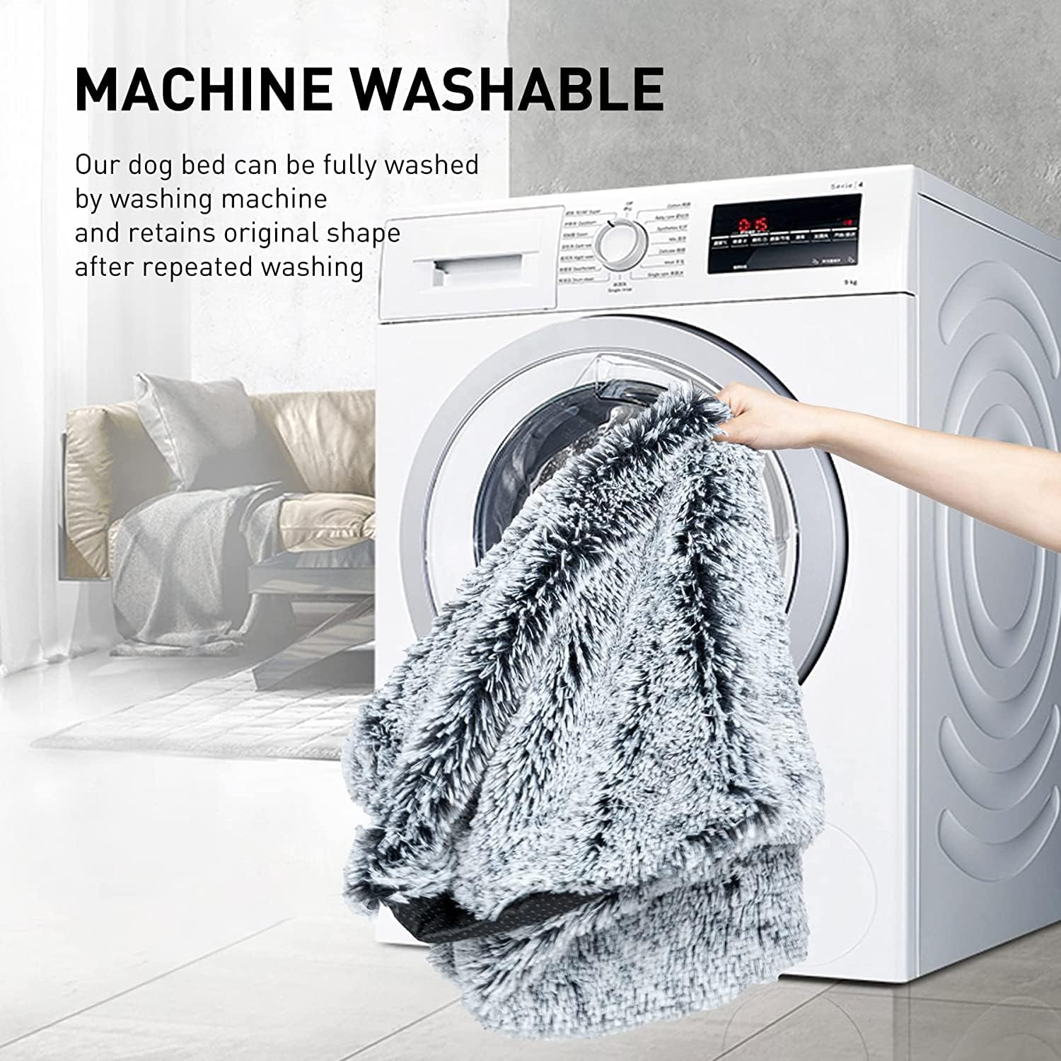 Xlarge Dog Bed Mat, Soft Plush Washable Dog Cage Bed with Removable Washable Cover and Waterproof Lining, Non-Slip Dog Bed (100 * 60 * 8Cm)