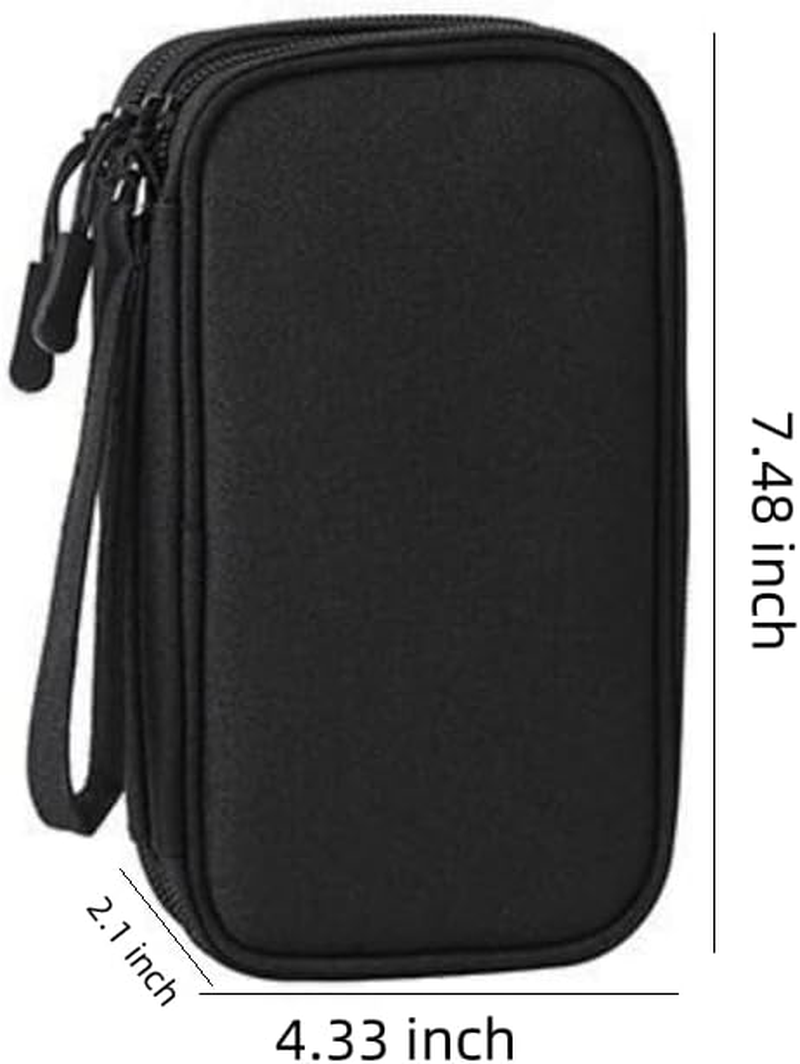 HORNO Travel Cord Organizer，Electronics Accessories Organizer Pouch Bag for Charger,Usb Cable,Business Travel Gadget Bag ﻿, Black, Cable Organizer Pouch image number 4