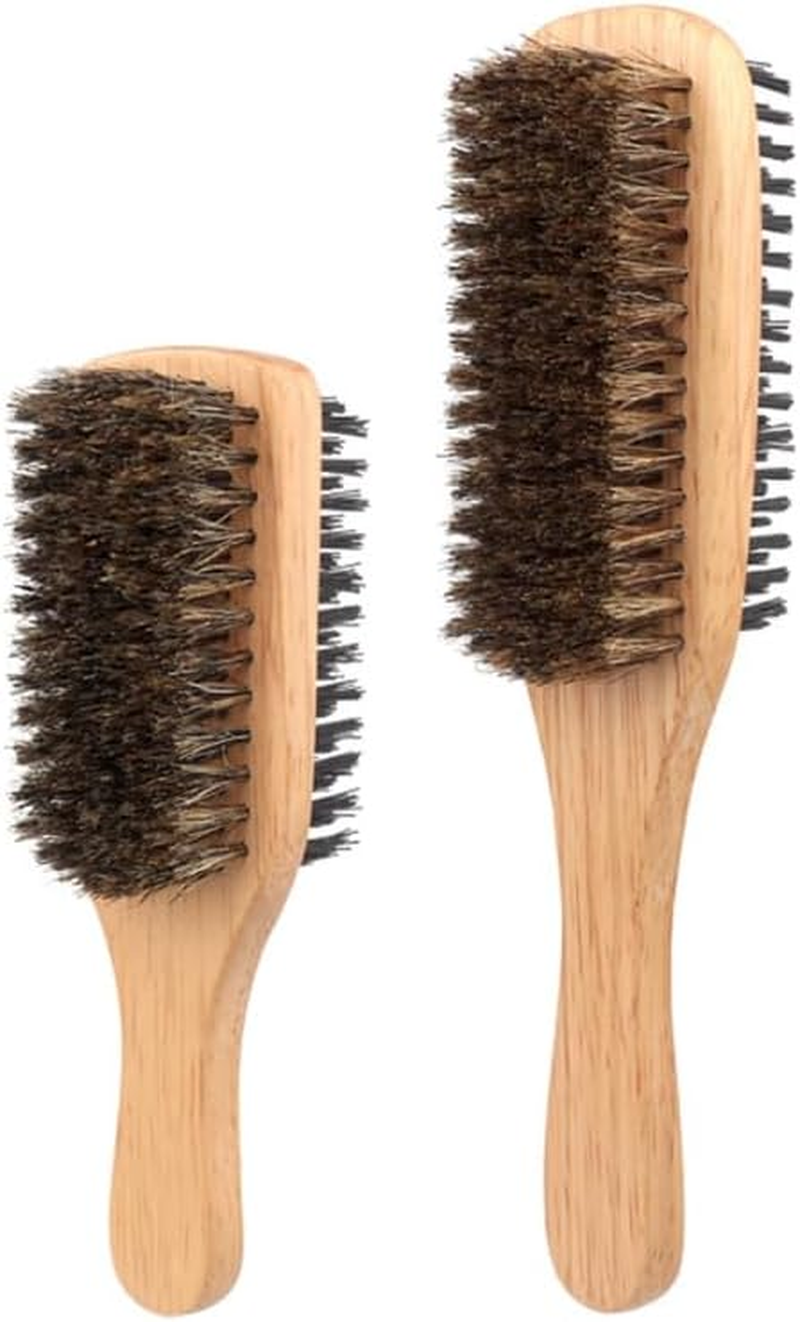 Boar Bristle Hair Brush 2Pcs Set Double-Sided Large and Small Styling Brushes for Men and Women Thinning Hair Detangling and Beard Grooming Hairbrush image number 6