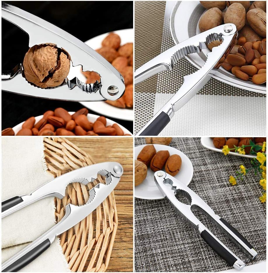 DACUAN Nutcrackers for Nuts,Metal Nut Cracker Tool, Indoor Nutcracker for Hazelnuts Walnut Crab, Portable Seafood Opener Plier for Camping 17 Cm image number 1