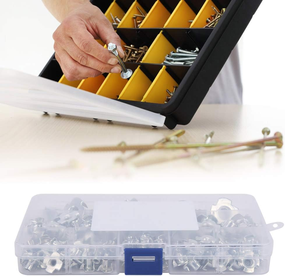 110Pcs Durable T-Nut, Stainless Steel Galvanized T Nuts Rivet Nut, for M5M4M3 M10M8M6 Assortment Kit 1 Box image number 4