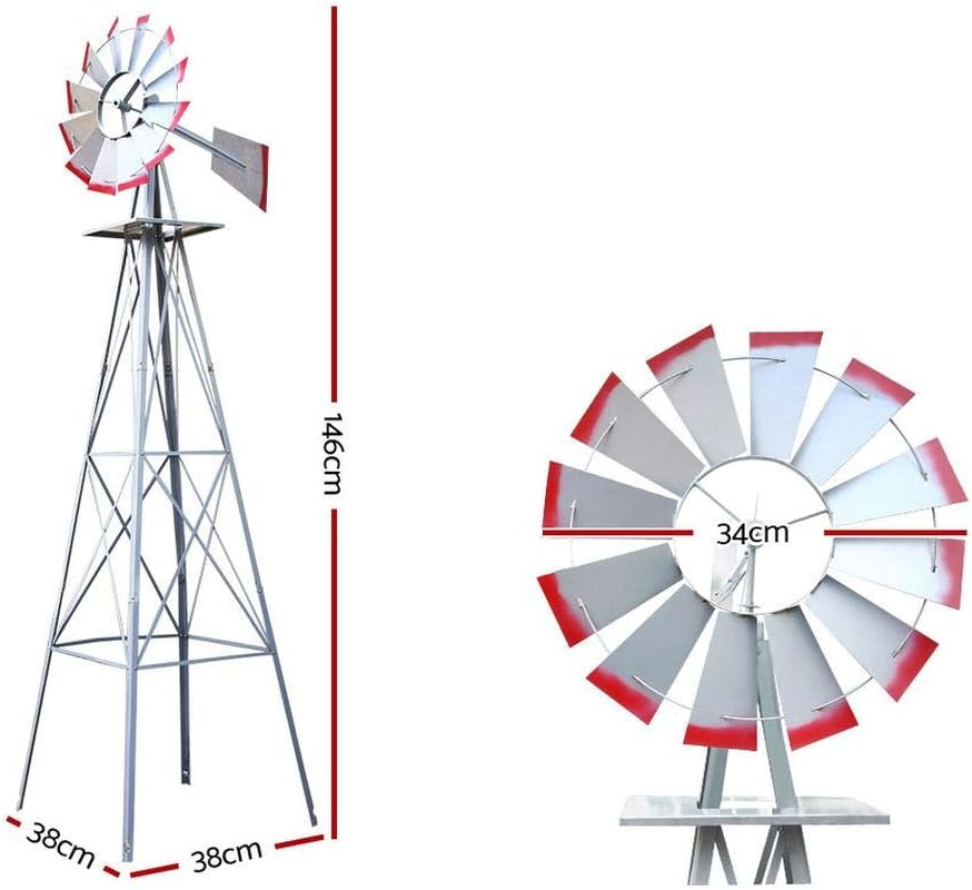 Gardeon Garden Windmill 4FT 146Cm Metal Ornaments Outdoor Decor Ornamental