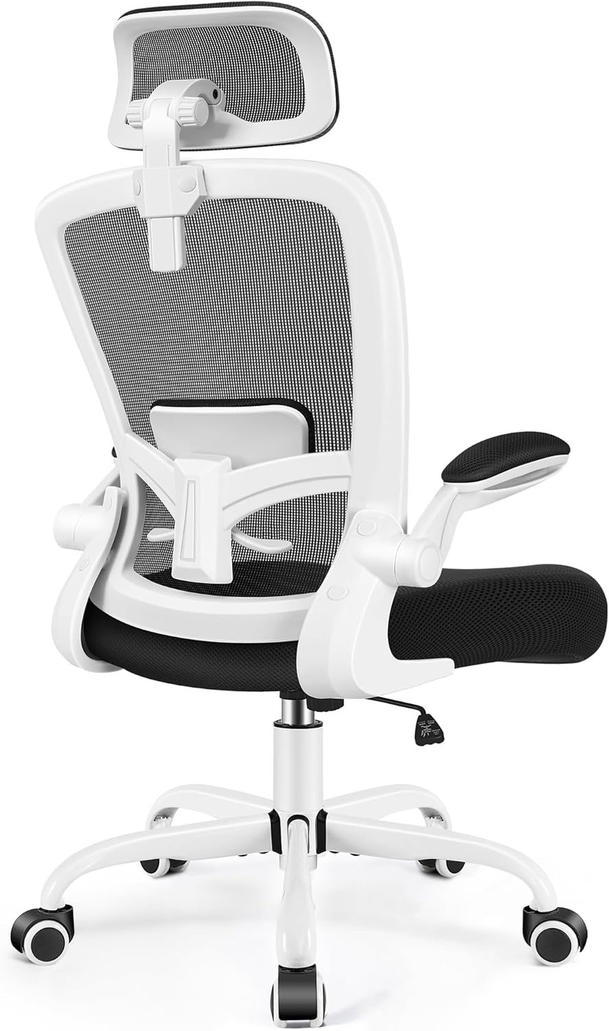 Felixking Ergonomic Office Chair, Headrest Desk Chair Office Chair with Adjustable Lumbar Support, Home Office Swivel Task Chair with High Back and Armrest (White) image number 6