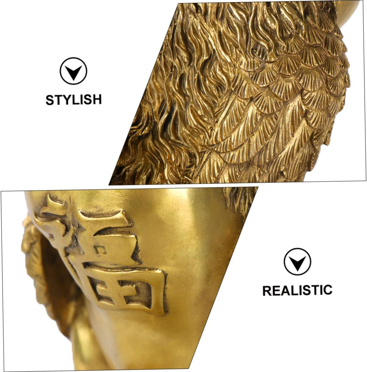 Yardenfun Creative Brass Chicken Decoration Retro Rooster Figurine for Home Desktop Decor Unique Animal Sculpture for Office and Living Room Vintage Style Ornament image number 1