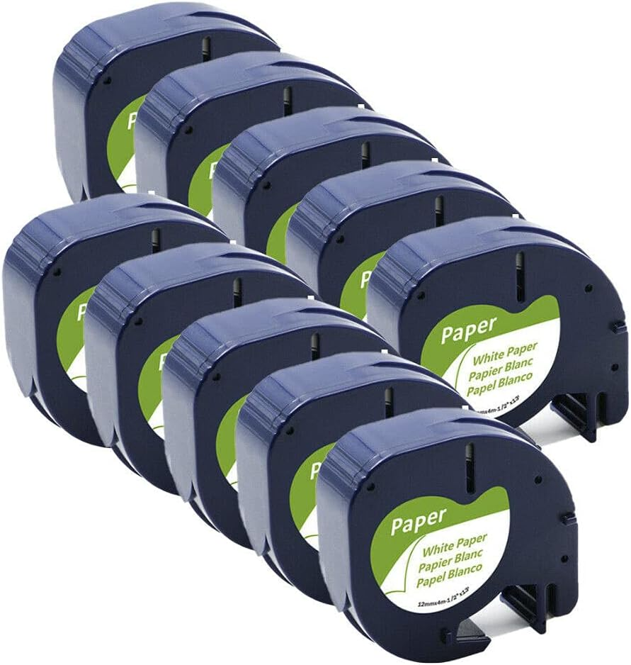 10PCS Compatible Dymo Letratag Refills 91331 Plastic Label Tape LT-100H 12Mm X 4M image number 5